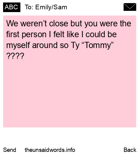 unsent message to Emily/Sam