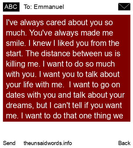 unsent message to Emmanuel