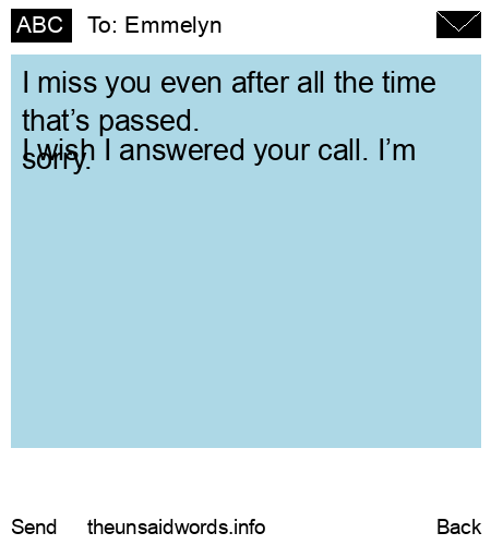 unsent message to Emmelyn