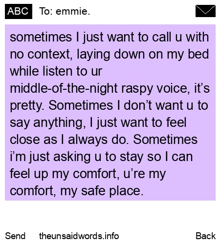 unsent message to emmie.