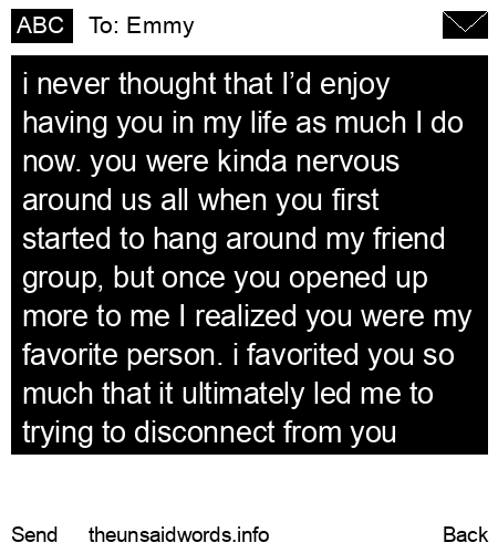 unsent message to Emmy