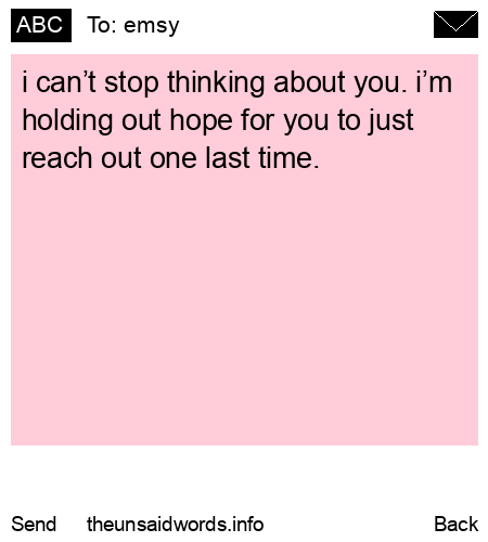 unsent message to emsy 