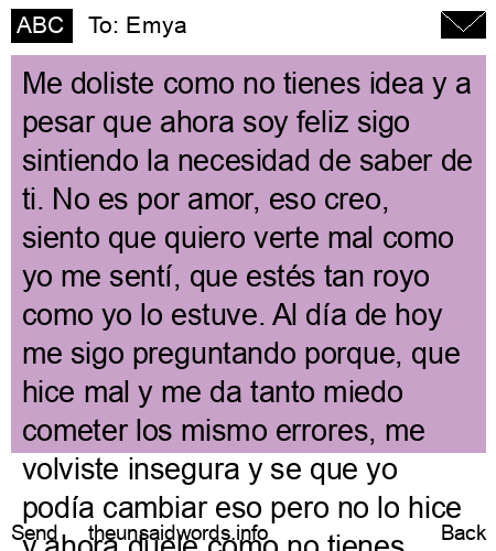unsent message to Emya
