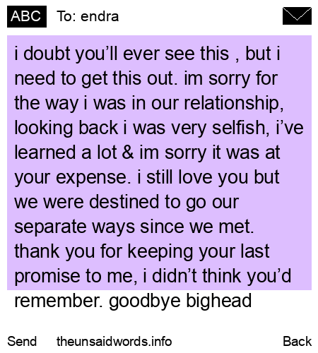 unsent message to endra