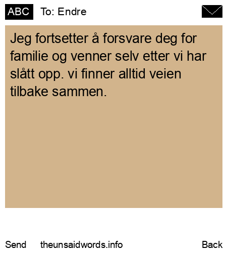 unsent message to Endre