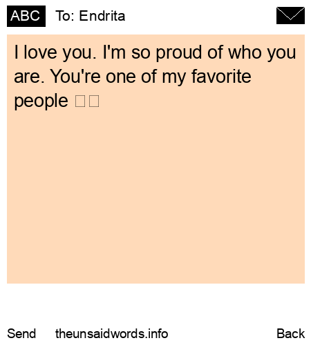 unsent message to Endrita