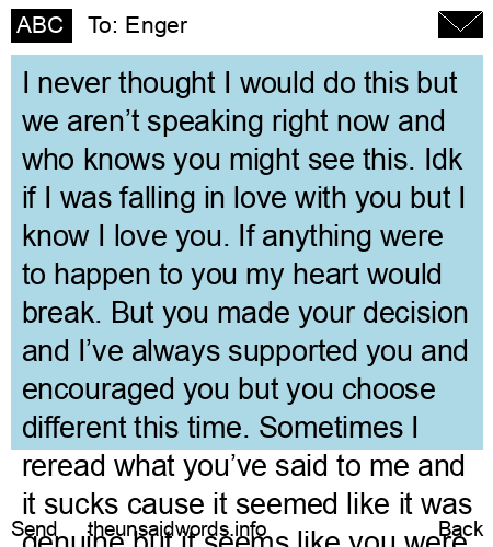 unsent message to Enger