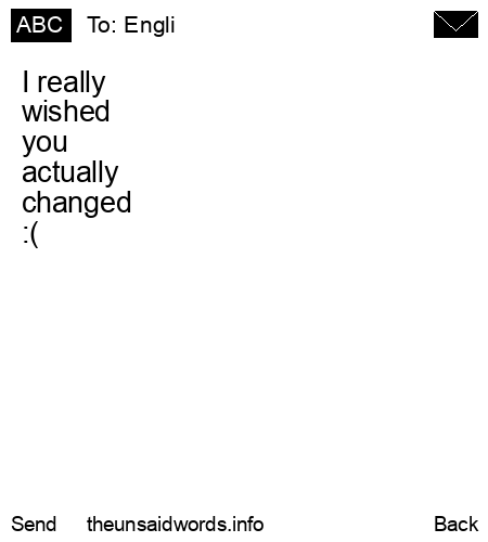 unsent message to Engli