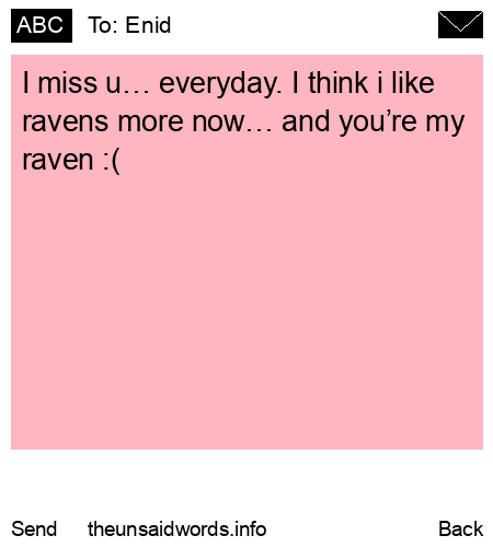 unsent message to Enid