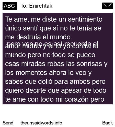 unsent message to Enirehtak