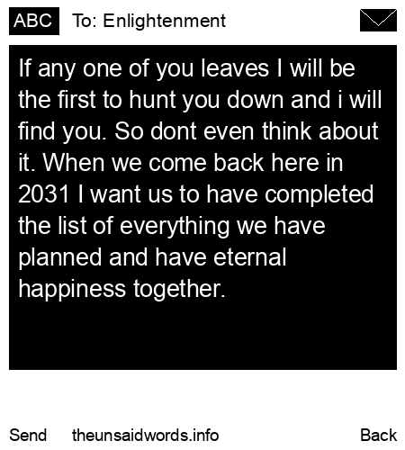 unsent message to Enlightenment