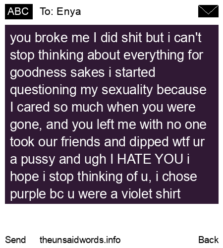 unsent message to Enya