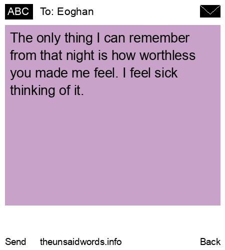 unsent message to Eoghan