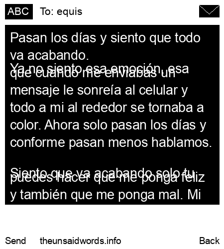 unsent message to equis