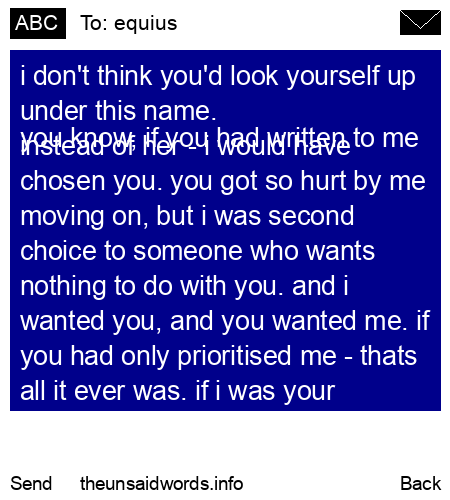 unsent message to equius