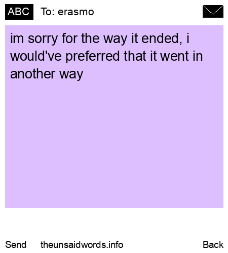 unsent message to erasmo