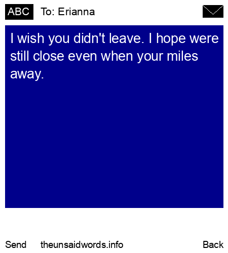 unsent message to Erianna