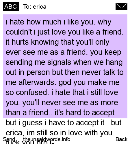 unsent message to erica