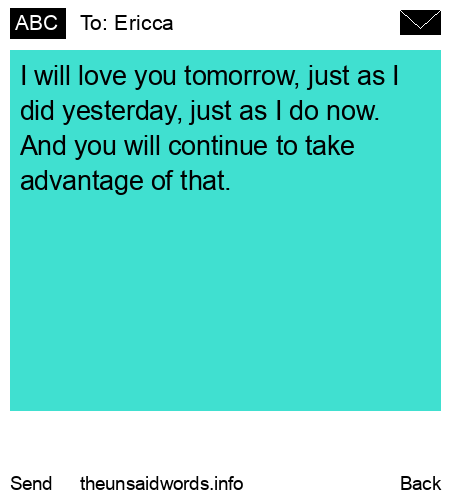 unsent message to Ericca