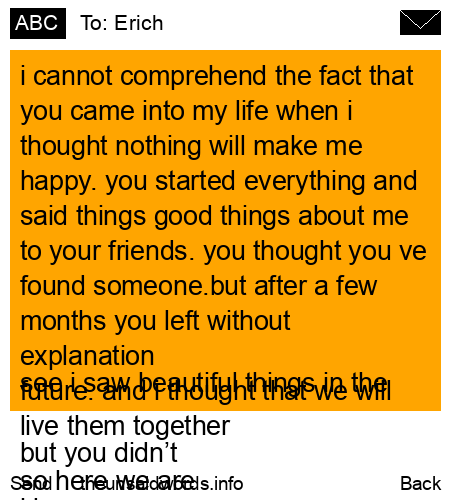 unsent message to Erich