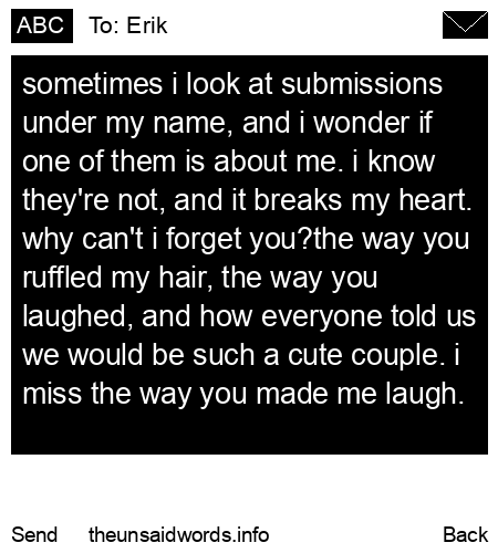 unsent message to Erik