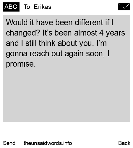 unsent message to Erikas