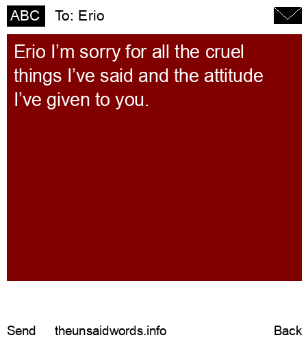 unsent message to Erio