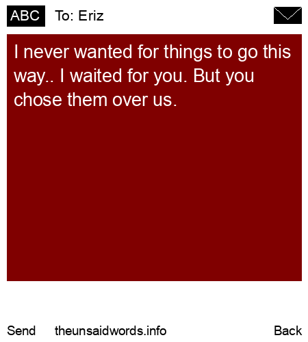 unsent message to Eriz
