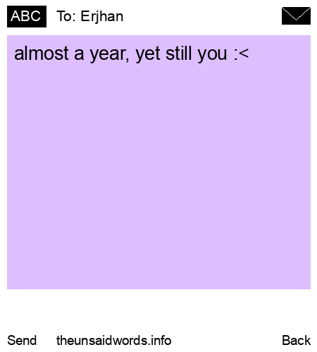 unsent message to Erjhan