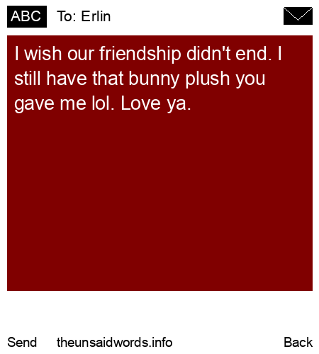 unsent message to Erlin