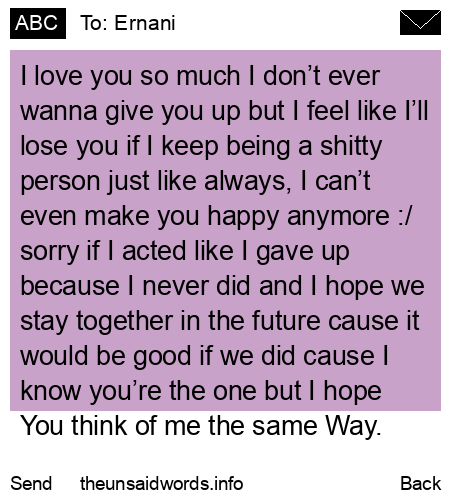 unsent message to Ernani