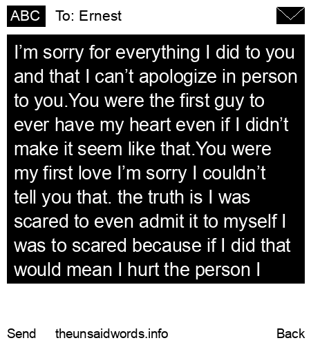 unsent message to Ernest