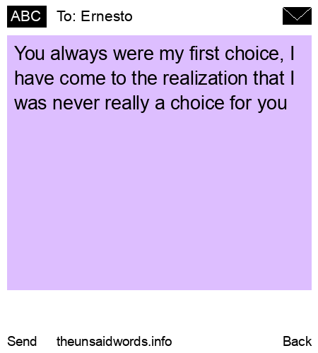 unsent message to Ernesto
