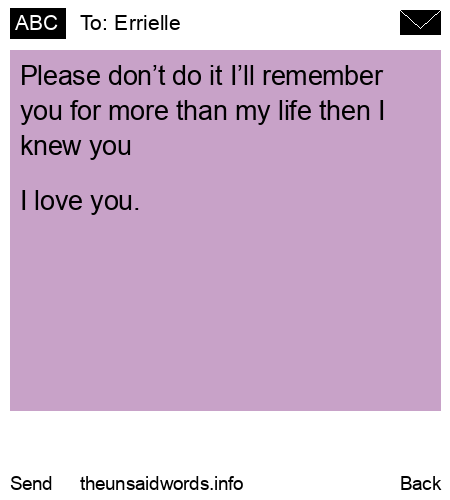 unsent message to Errielle
