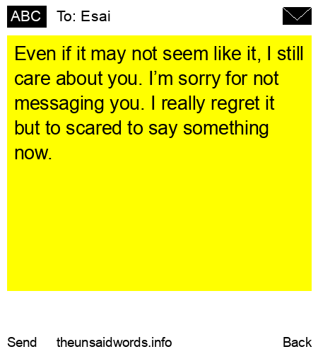 unsent message to Esai