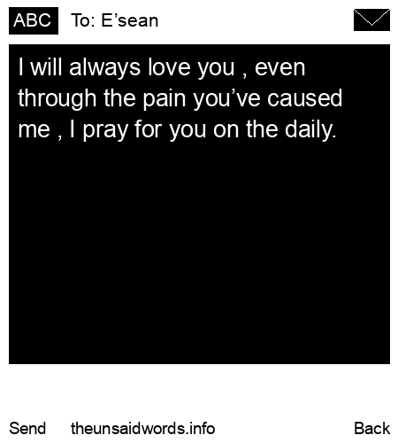 unsent message to E’sean