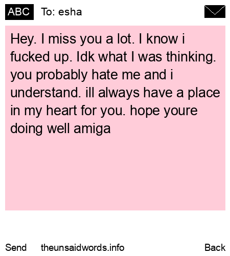 unsent message to esha