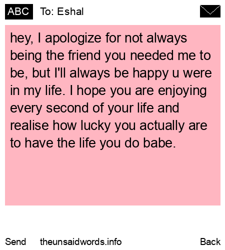 unsent message to Eshal