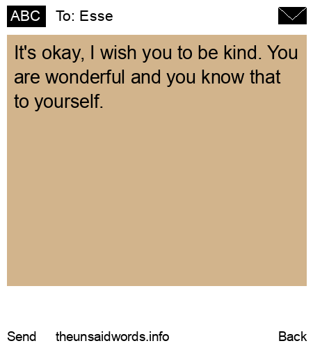 unsent message to Esse