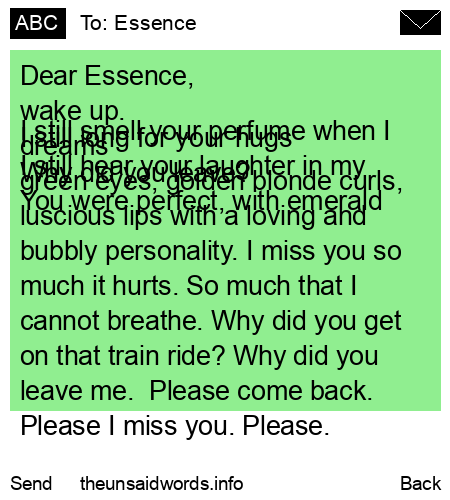 unsent message to Essence