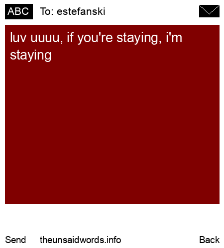 unsent message to estefanski