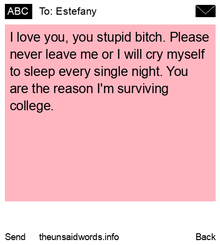 unsent message to Estefany