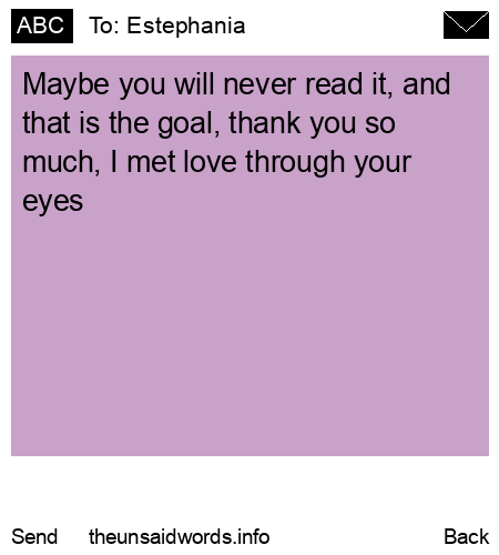 unsent message to Estephania