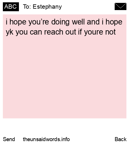 unsent message to Estephany