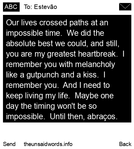 unsent message to Estevão