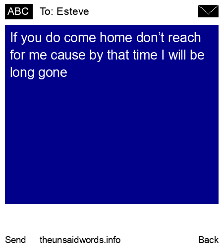 unsent message to Esteve