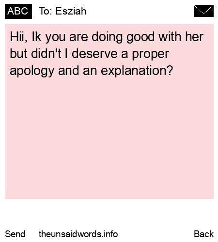 unsent message to Esziah