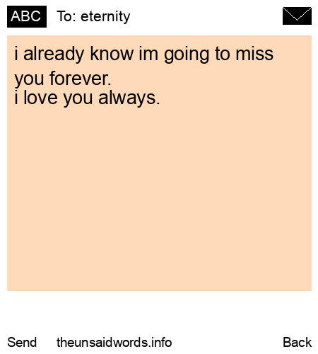 unsent message to eternity