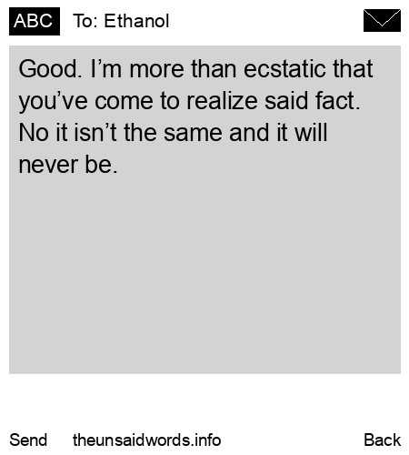 unsent message to Ethanol