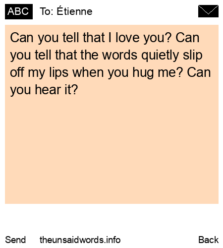 unsent message to Étienne